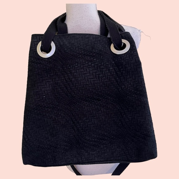 Persaman Black Textured Leather Shoulder Tote Bag - Picture 1 of 9